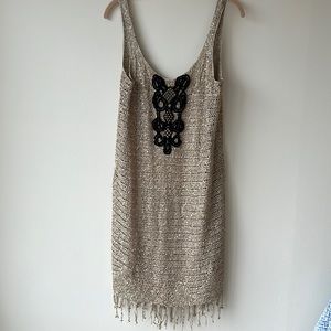 Free People metallic dress with sequins tank